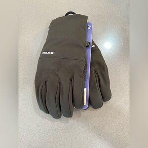 Head Men's Black Waterproof Thermal Fur Plush Gloves Large